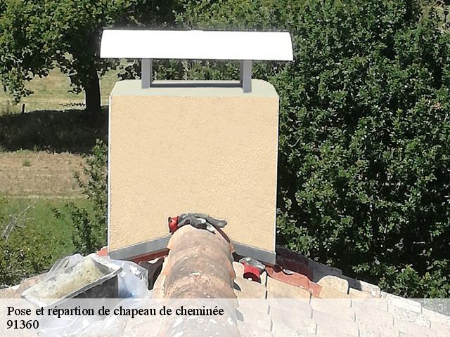 Pose et répartion de chapeau de cheminée 91360